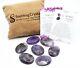 Bulk 50 Pcs Kit Natural Amethyst Thumb Worry Stone With Pouch & Crystal Info Card
