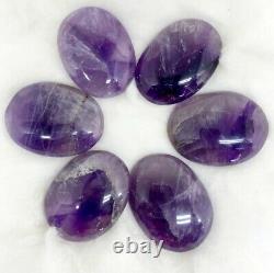 Bulk 50 Pcs KIT Natural Amethyst Thumb Worry Stone with Pouch & Crystal Info Card