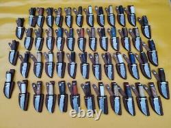 Bulk Lot 50 Custom Hand-Forged Damascus Steel Skinner & Hunting Knives for Men