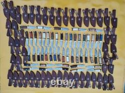 Bulk Lot 50 Custom Hand-Forged Damascus Steel Skinner & Hunting Knives for Men