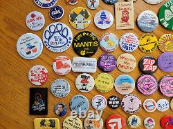 Bulk Wholesale Lot of 100+ Vintage Pinback Button Pins Various Types & Topics