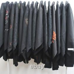 Bundle 15pcs Silk Black Haori Jacket Wholesale Bulk Free Express Shipping #253