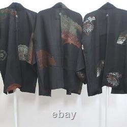 Bundle 15pcs Silk Black Haori Jacket Wholesale Bulk Free Express Shipping #253