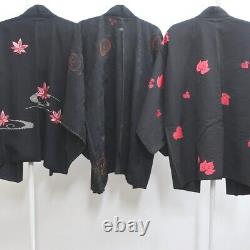 Bundle 15pcs Silk Black Haori Jacket Wholesale Bulk Free Express Shipping #253