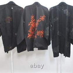 Bundle 15pcs Silk Black Haori Jacket Wholesale Bulk Free Express Shipping #253