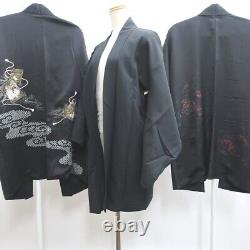 Bundle 15pcs Silk Black Haori Jacket Wholesale Bulk Free Express Shipping #253