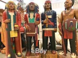 CIGAR 4PC INDIAN 6ft WOOD Store CARVED TOBACCO STATUE SIGN WHOLESALE Bargain