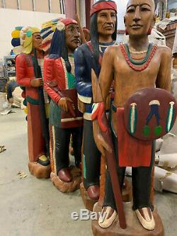 CIGAR 4PC INDIAN 6ft WOOD Store CARVED TOBACCO STATUE SIGN WHOLESALE Bargain