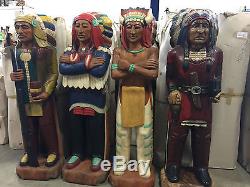 CIGAR INDIAN WOOD Store CARVED TOBACCO STATUE SIGN Wholesale 4pc 6ft BARGAiN
