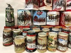 COMPLETE SET of Budweiser Holiday Steins 1980-2018 PLUS Two Lim-Ed Steins