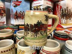 COMPLETE SET of Budweiser Holiday Steins 1980-2018 PLUS Two Lim-Ed Steins