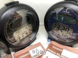 Casio moon tri graph TGQ200 & GMQ100 & CGQ300 Cosmo Phase alarm clocks 1985