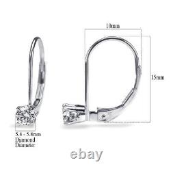 Christmas 1.57 CT D I1 Leverback Diamond Earrings 14K White Gold 40452227