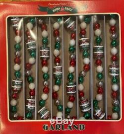 Christopher Radko Shiny Brite 7 Ft Glass Drum Garland (4 Boxes!)