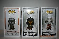 Chrome Mandalorian Special Edition, Darth Revan, and Darth Malak Funko Pops