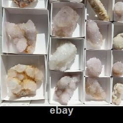 Citrine and White SPIRIT QUARTZ Cactus Crystal Wholesale 34 pcs CCFlat72