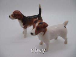 Classic Set of 6 Beswick England Porcelain Hounds / Dogs