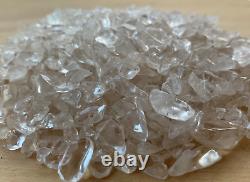 Clear Quartz Semi Tumbled Gemstone Mini Chips 5 10 mm, Wholesale Bulk Lot
