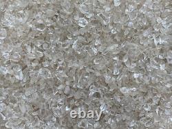 Clear Quartz Semi Tumbled Gemstone Mini Chips 5 10 mm, Wholesale Bulk Lot