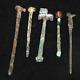 Collection Of 5 Ancient Roman Bronze Hairpin & Stamps Circa 1st 5th Century Ad