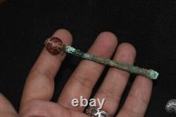Collection of 5 Ancient Roman Bronze Hairpin & Stamps Circa 1st 5th Century AD
