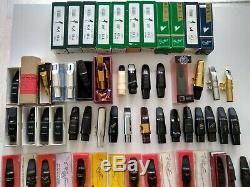 Collection of different saxophone mouthpieces