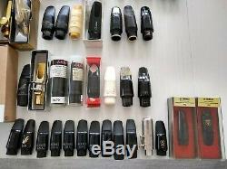 Collection of different saxophone mouthpieces