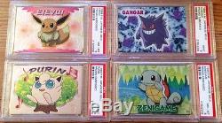 Complete Pokemon 1999 Japanese Meiji Embossed Promo Set Psa Graded Charizard