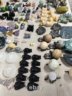 Crystal Mixed Carving Bundle Lot. (wholesale, Discount) Aprox 281 Pieces