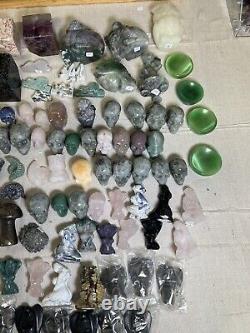 Crystal Mixed Carving Bundle Lot. (wholesale, Discount) Aprox 281 Pieces