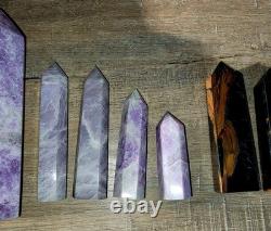 Crystal Wholesale Price! Lepedolite, Kunzite, Blue Tiger Eye Towers. U. S Seller