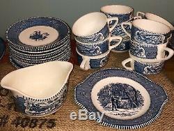 Currier and Ives Vintage Collection Royal China Dishes-Set of 124