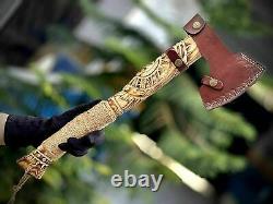 Custom Handmade Carbon Steel Viking Hatchet Tomahawk Hunting Axe