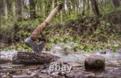 Custom Handmade Carbon Steel Viking Hatchet Tomahawk Hunting Axe