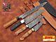 Damascus Steel Custom Hand Made Japanese Sushi & Butcher Chef Knives Lot Of 4