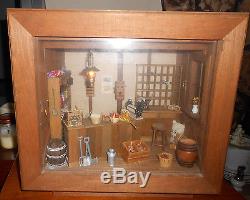 Diorama Country Store Post Office Miniature Room Lighted Dollhouse Vintage Ooak