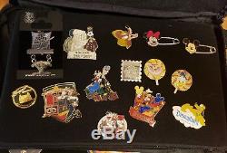Disney CM Bag and Large Pin Collection Set Lot LE Slider Light Up Spinner 70+