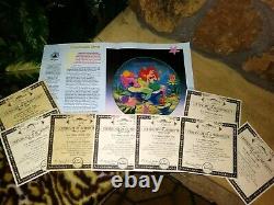 Disney Little Mermaid Knowles China Ltd. Ed. Bradex Full Plate Set Of 8, Mint, New