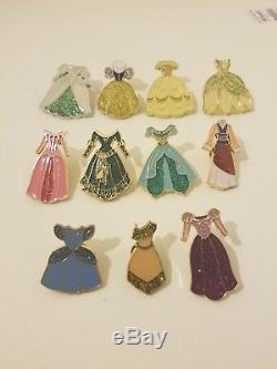 Disney Loungefly Princess Dress 11 Pin Set Ariel, Snow White, Belle Pins