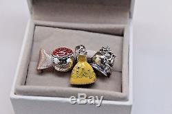 Disney Pandora BEAUTY AND THE BEAST Lithograph CD 4 authentic charms & bracelet