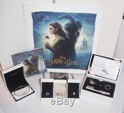 Disney Pandora BEAUTY AND THE BEAST Lithograph CD 5 charms, bracelet, care kit