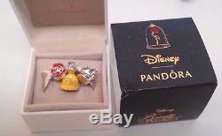 Disney Pandora BEAUTY AND THE BEAST Lithograph CD 5 charms, bracelet, care kit