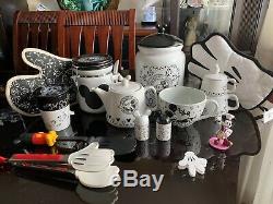 Disney Parks Authentic Original Mickey Mouse Icon B&W Kitchen Decor Lot