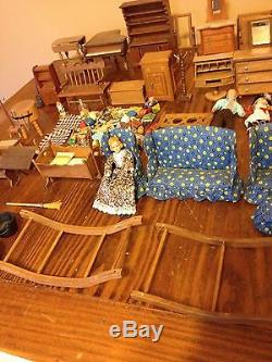 Dollhouse Furniture Wholesale Lot Collection Vintage Wood Wooden Ceramic Metal
