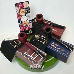 Dunhill 3 Estate Pipes, New in Box w Sock and Paper! 1968 1970 MINT! UNSMOKED