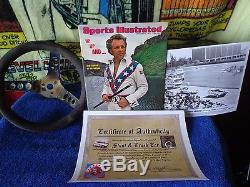 EVEL KNIEVEL Authentic Stunt & Crash Car Steering Wheel REAL DEAL with COA