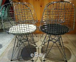 Eames Herman Miller Wire Eiffel Chrome Chairs DKR Set of 4