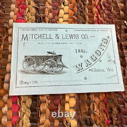 Early 1886 Mitchell & Lewis Co Wagon Wholesale Price List Catalog Rare