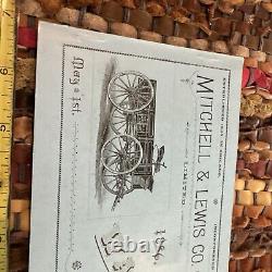 Early 1886 Mitchell & Lewis Co Wagon Wholesale Price List Catalog Rare