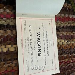 Early 1886 Mitchell & Lewis Co Wagon Wholesale Price List Catalog Rare
